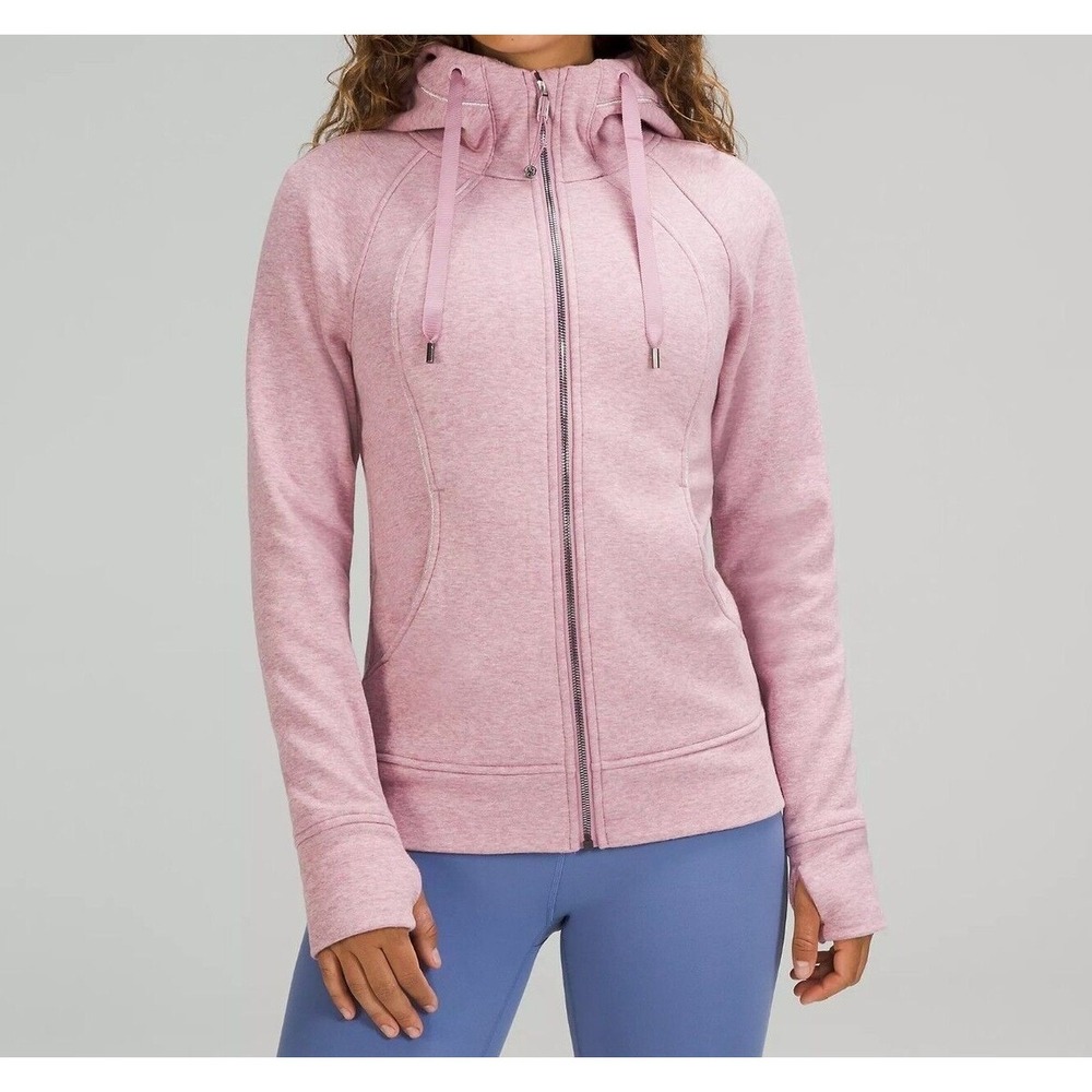 Lululemon Scuba Hoodie Women's 6 Purple Heather Full-Zip Thumbholes Athleisure